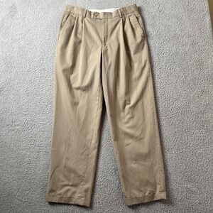 Joseph & Feiss Chino Pants Mens‎ Size 34 x 32 Beige Pleated Khaki Wool Blend